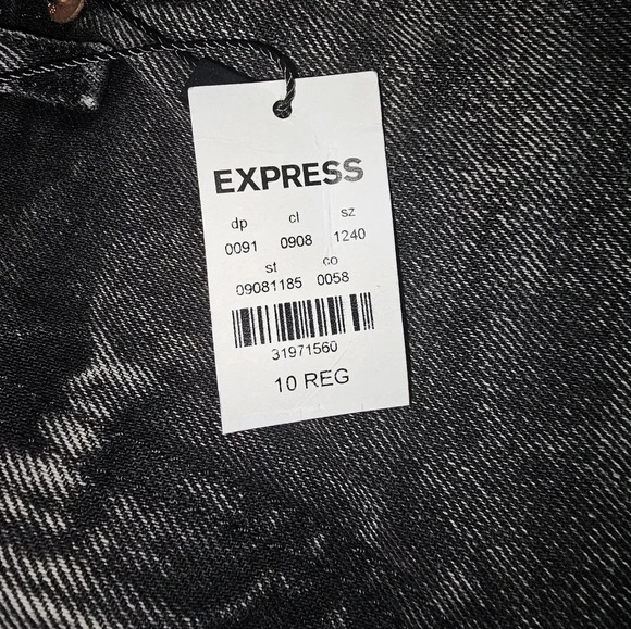 Express Low Rise Black Ripped Boyfriend Jeans - Picture 6 of 12